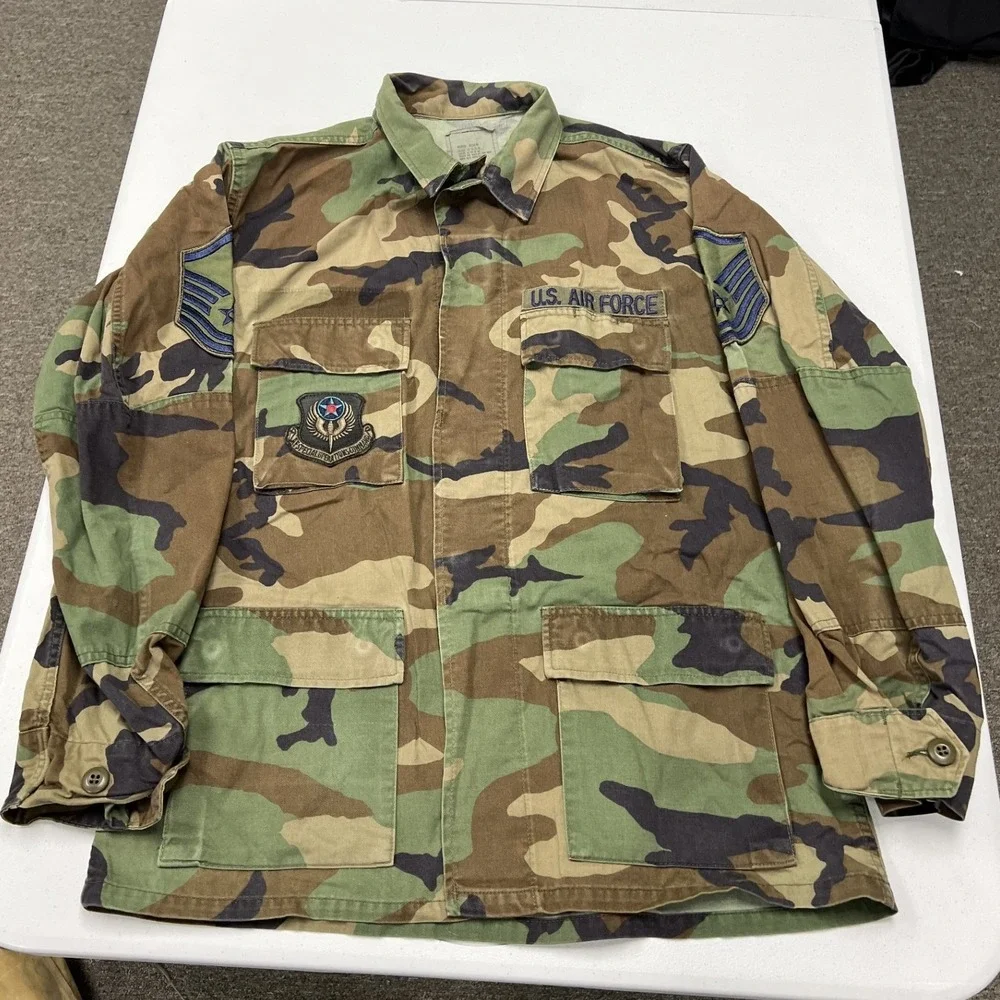 Golden Manufacturing BDU Combat Coat Men Medium Green Woodland Camo USAF AFSOC
